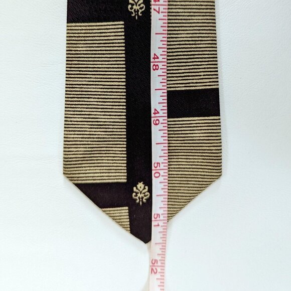 Brent Vintage Skinny 50's/60's Gold And Brown Skinny Necktie - Picture 7 of 9